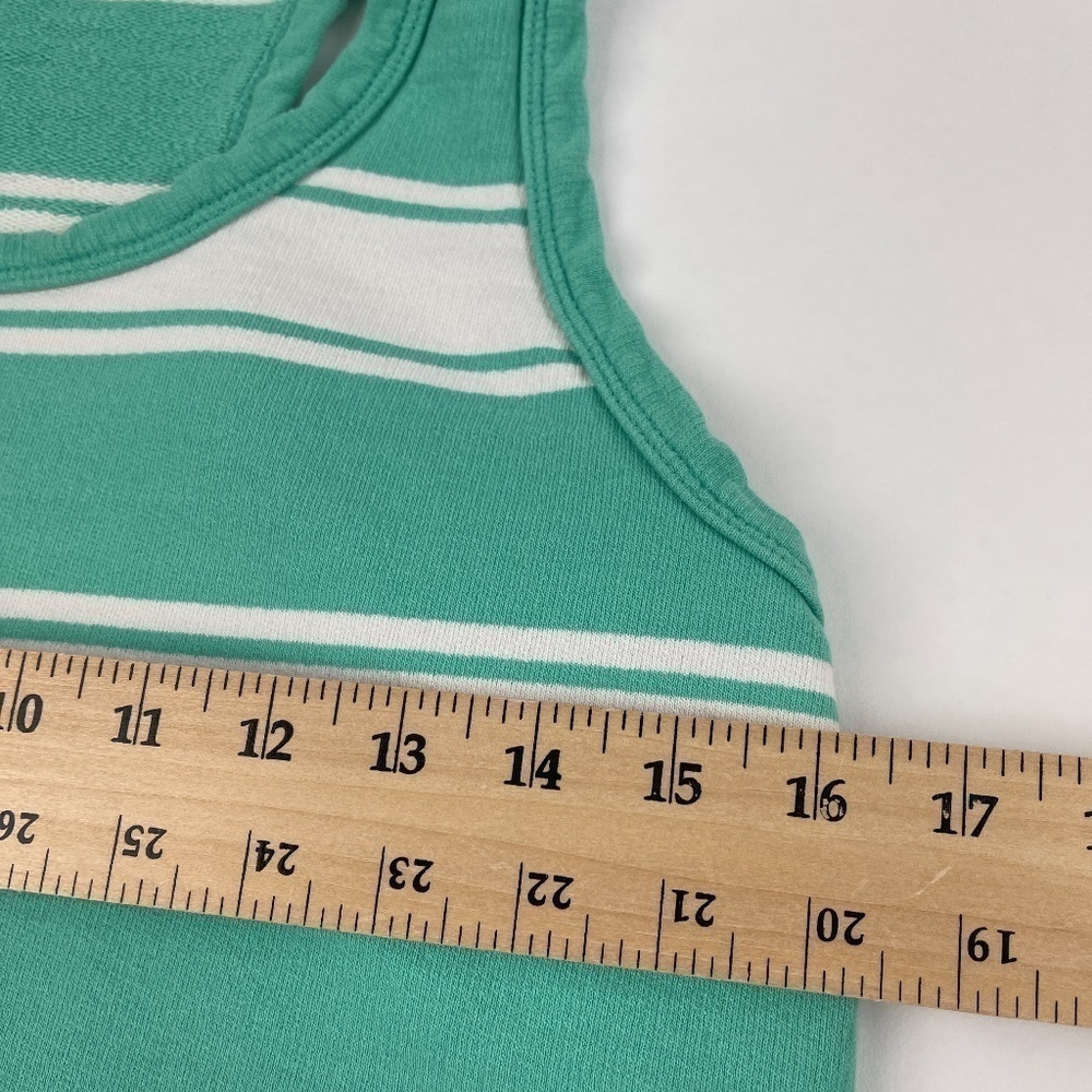 J Crew Dress Womens Small Green White Striped Sleeveless - Picture 6 of 9